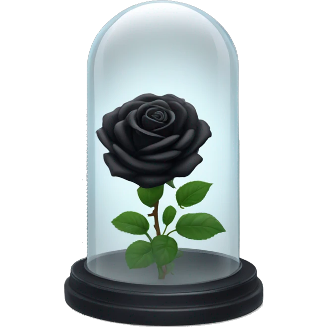 Black rose in a glass dome emoji