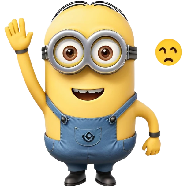 Minion character waving emoji