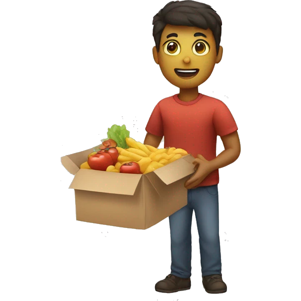Giving food to a begger emoji