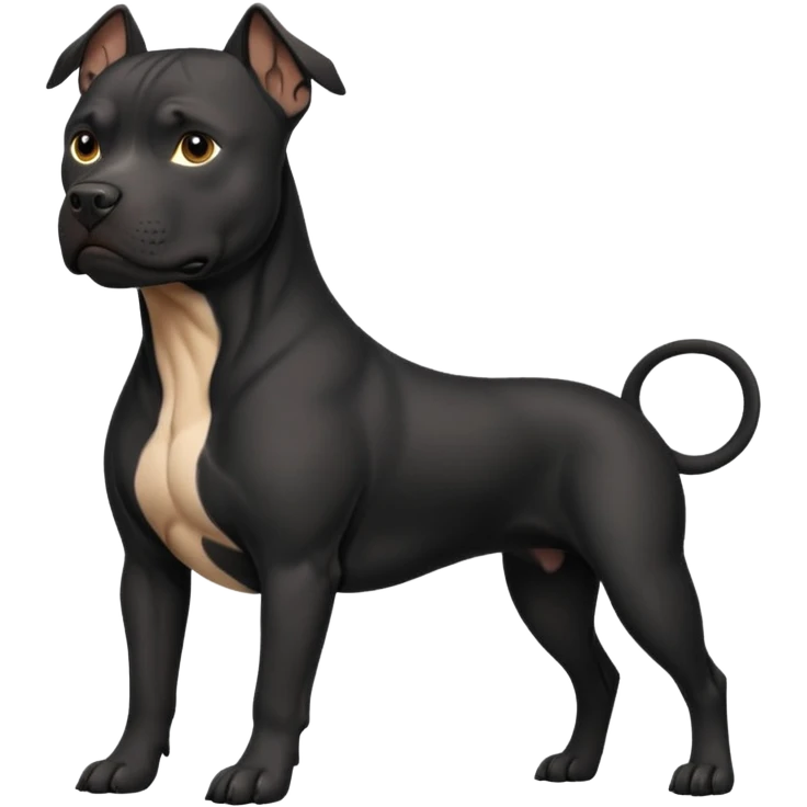A black pitbull dog emoji