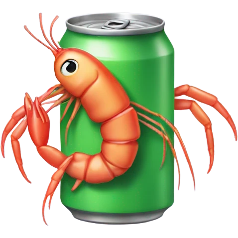Shrimp drinking a soda  emoji