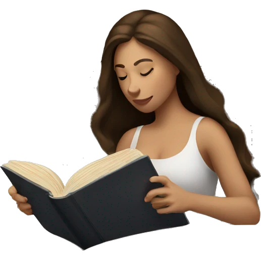brunette white woman reading a bible in a bed with coffee emoji