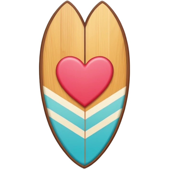 heart with summer surfboard emoji