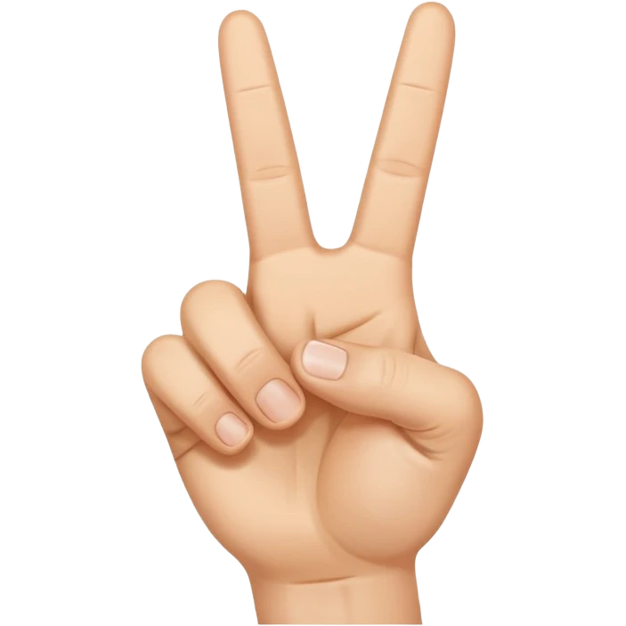 A hand doing the peace sign but with the thumb also out emoji