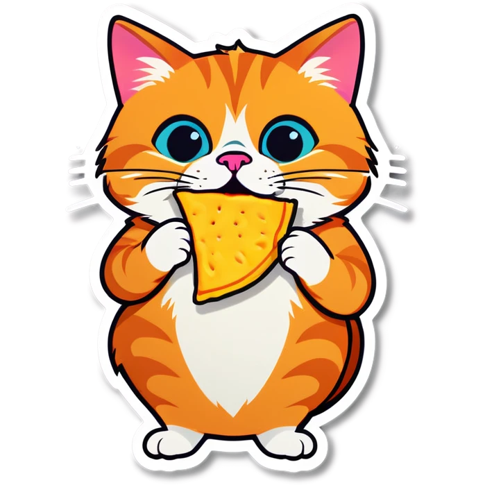 Cat eating crisps emoji