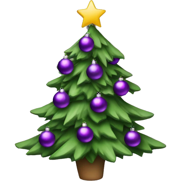 Christmastree with purple ornaments  emoji