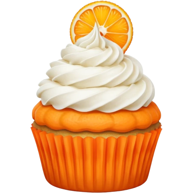 orange cupcake with slice of orange on top























 emoji