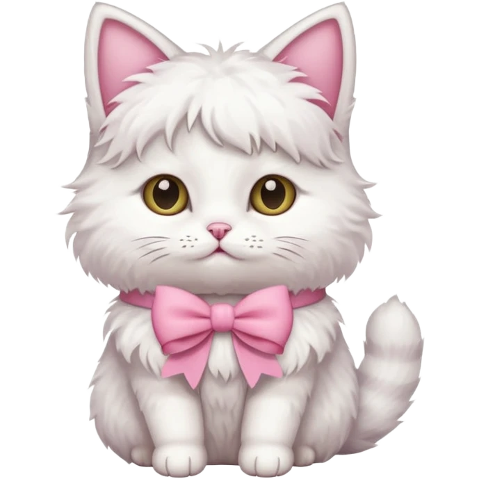 Cat with a pink bow emoji