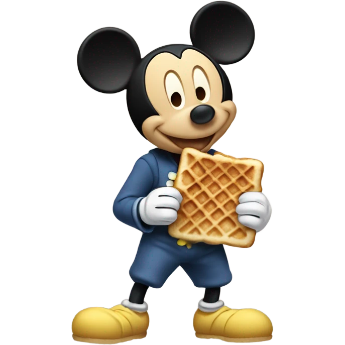 Mickey Mouse eating Mickey mouse waffles emoji