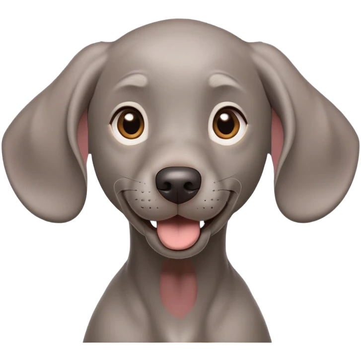 cinematic-comical-weimaraner puppy-portrait-emoji,-head-tilted-dramatically-with-an-exaggeratedly-amused-expression,-featuring-a-vibrant-grey-fur-with-a-lively-sheen,-wide,-expressive-brown-eyes-filled-with-playful-disbelief emoji