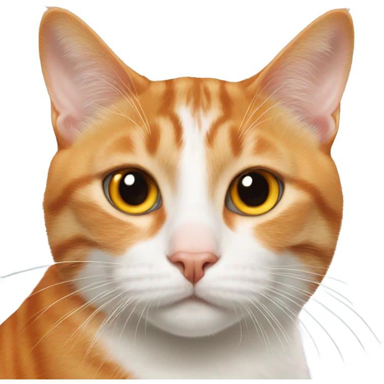orange and white cat with nose deformity  emoji