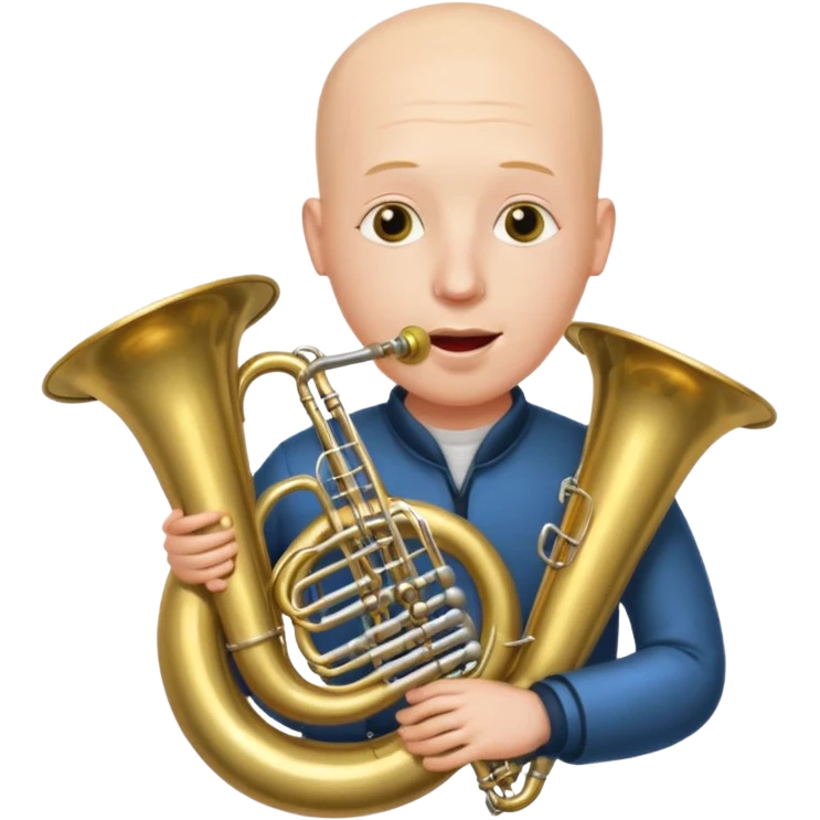 Tuba, von gltzköpfigen Mann gespielt emoji