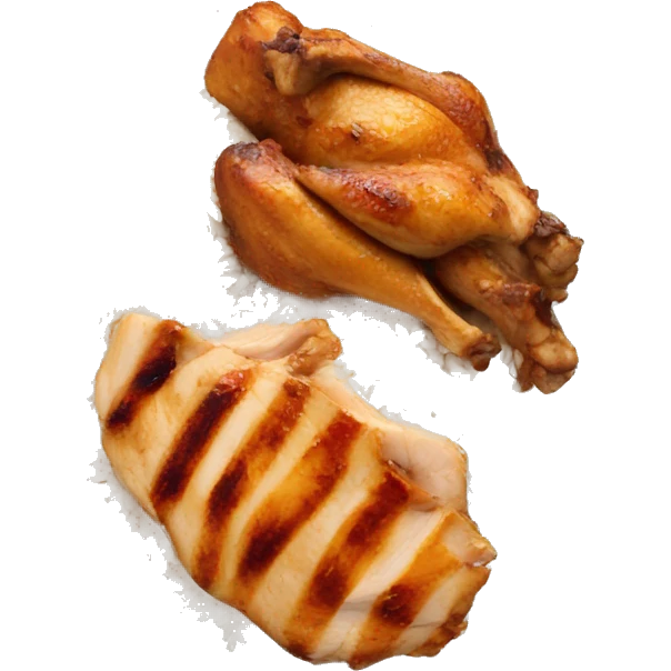 Plate, rice, grilled chicken  emoji