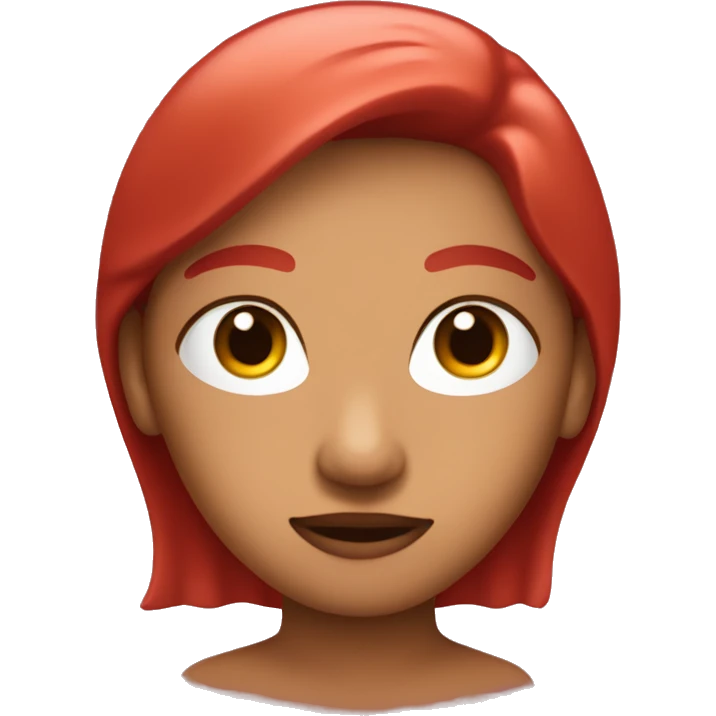 Pelo rojo piel clara y ojos oscuros  emoji