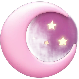 Pink crescent moon with lights  emoji