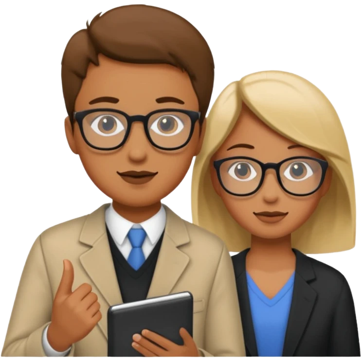 una persona dando asesoria a un estudiante emoji