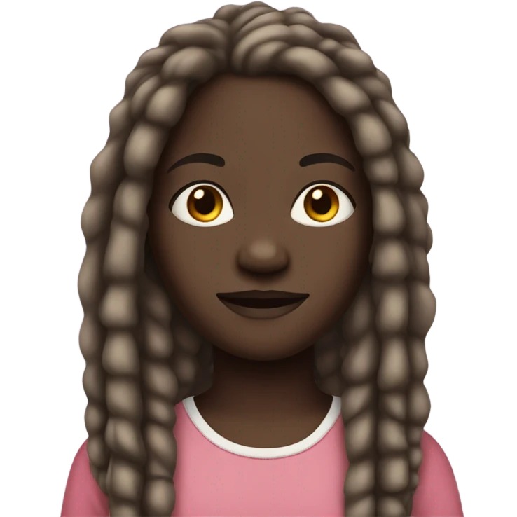 Eleven year old dark-skinned girl with dreadlocks emoji