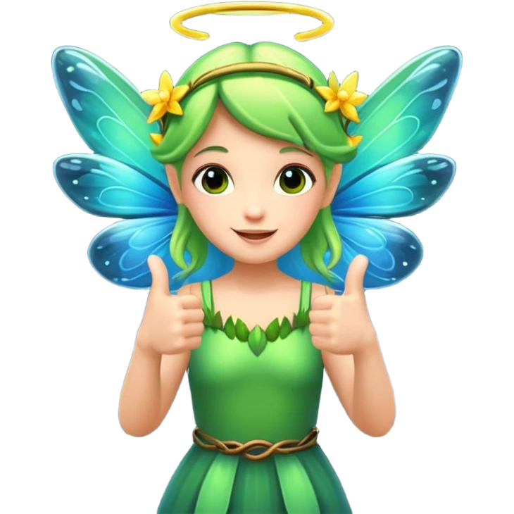 forest fairy double thumbs up with fireflies emoji