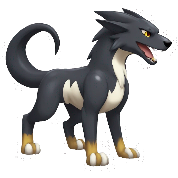 Black Cool Edgy Sergal-Poochyena-Houndoom-Fakémon  emoji