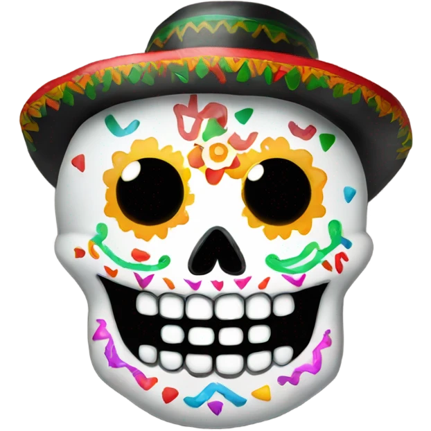 Mexican candy skull snowman emoji