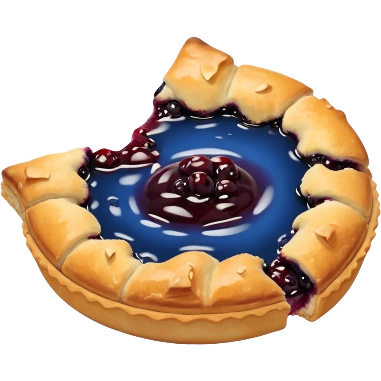 Make an emoji of a blueberry puff (small) that's broken off a bit so you can see the blueberry jam emoji