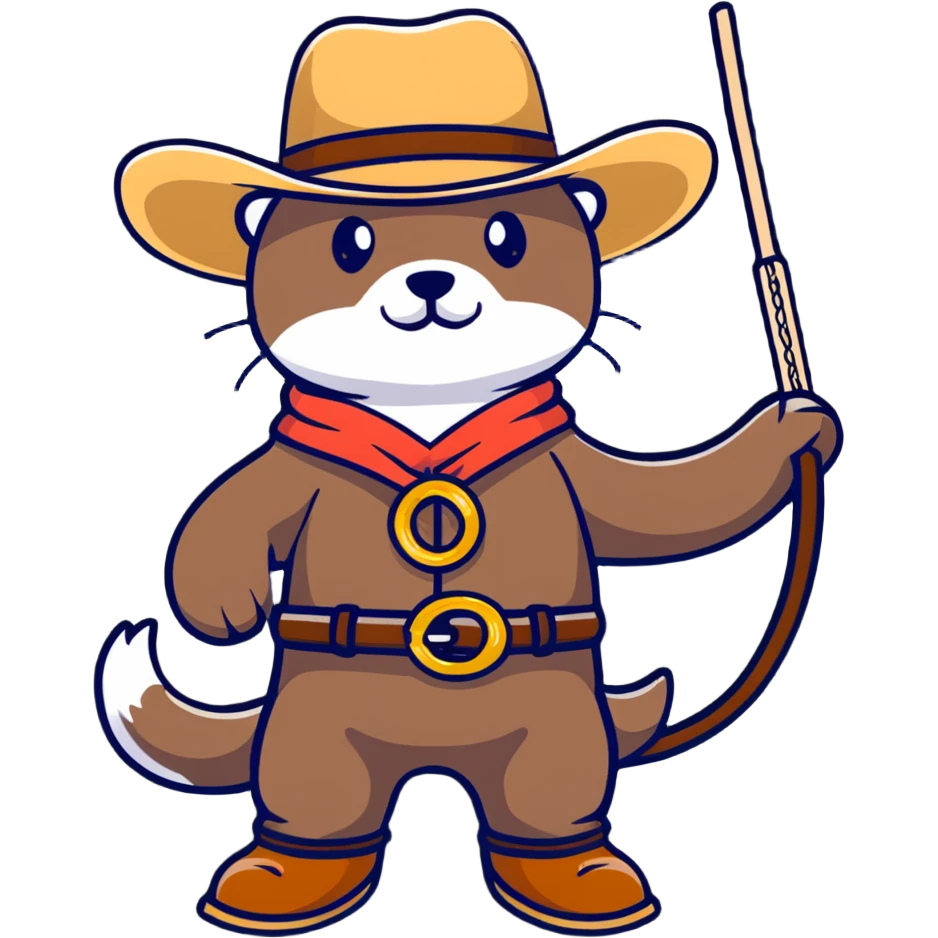 otter cowboy with lasso and boots emoji