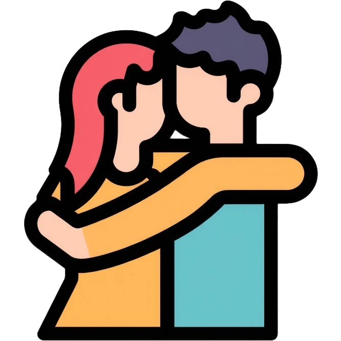 two people hugging each other emoji