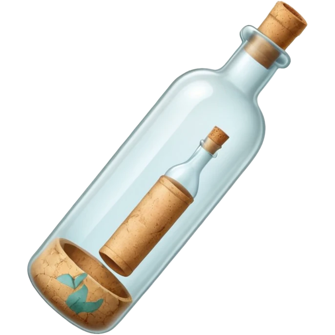 message bottle with paper inside emoji