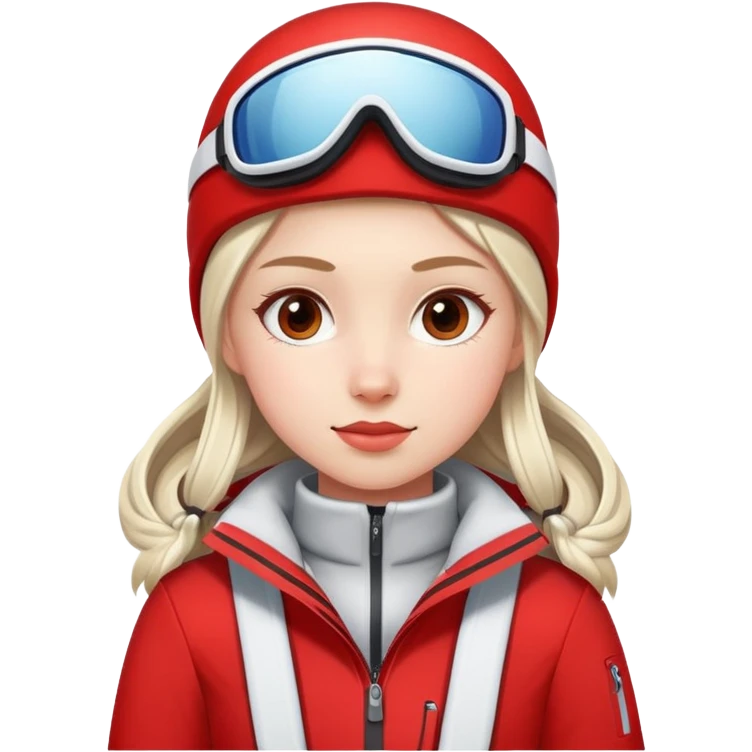 solingen person/ girl with red skiclothes and white details  emoji