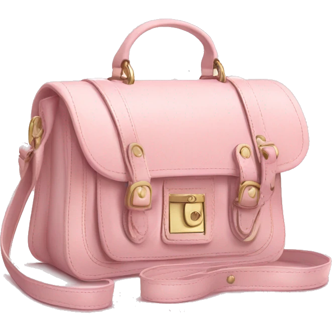 Realistic pastel pink designer satchel purse. emoji