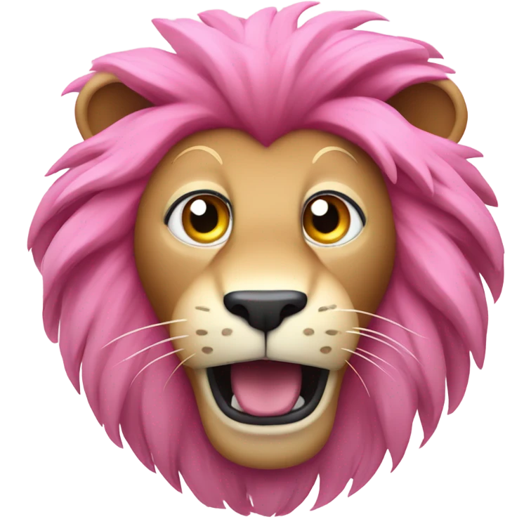 Pink lion surprised  emoji