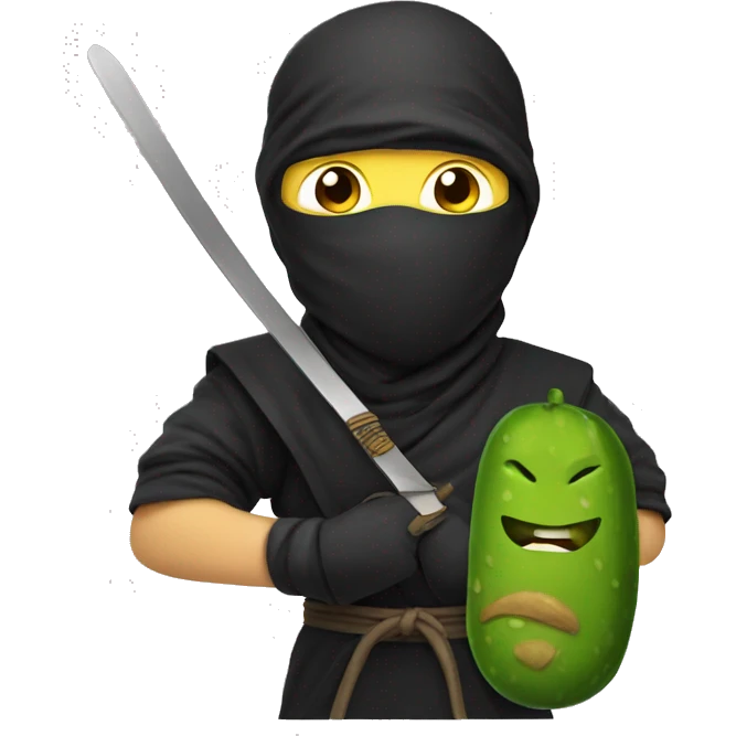 ninja holding pickle  emoji