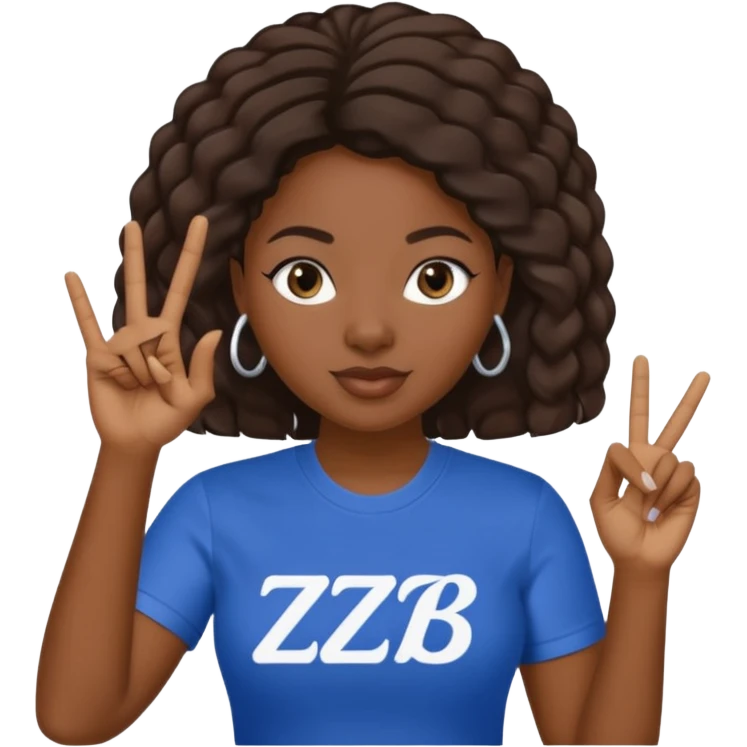 Zeta Phi Beta Sorority black women emoji. Make the logo ZφB emoji