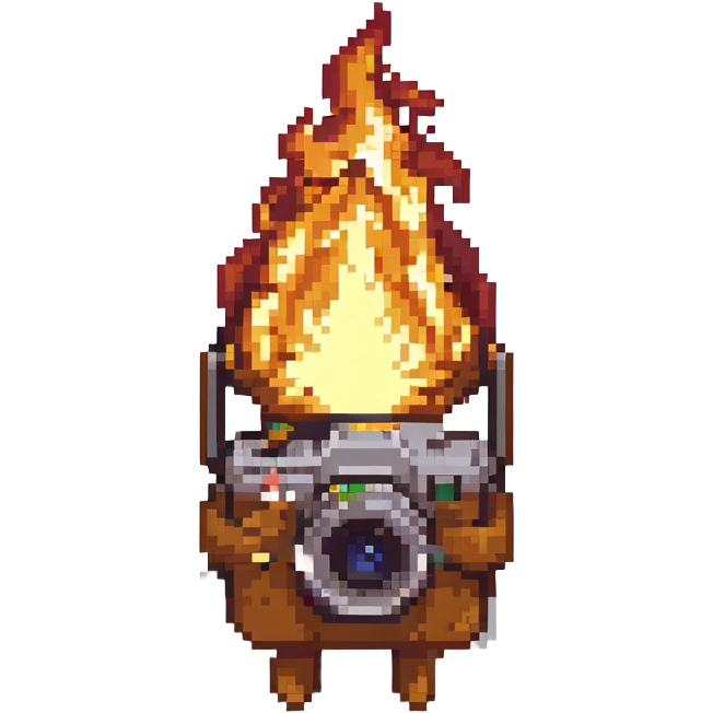 fire with camera emoji
