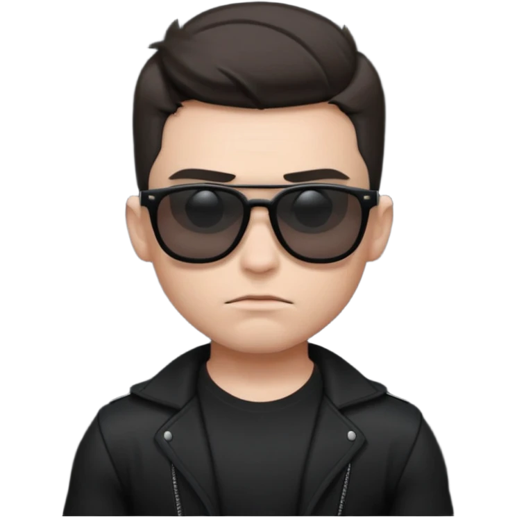 boy strict white musclar with sunglasses black emoji