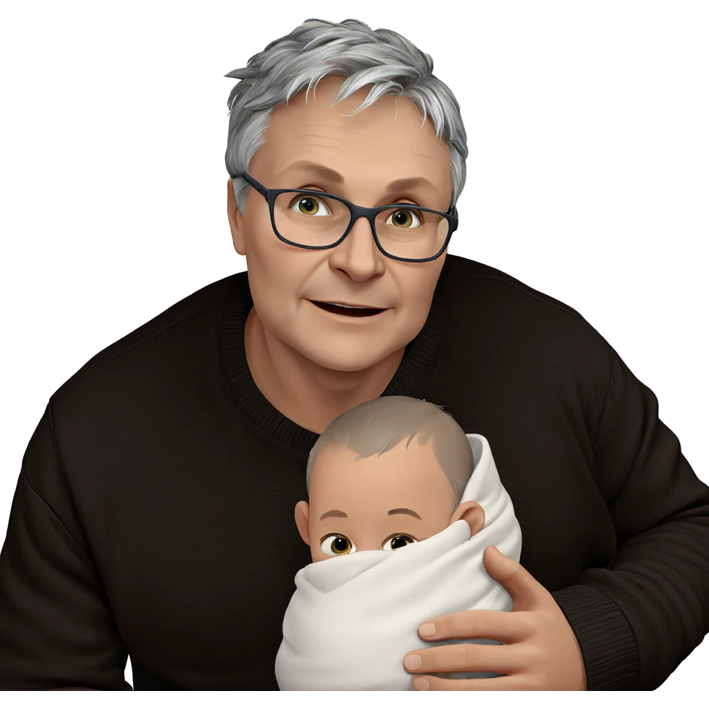 baby boy with grey hair emoji