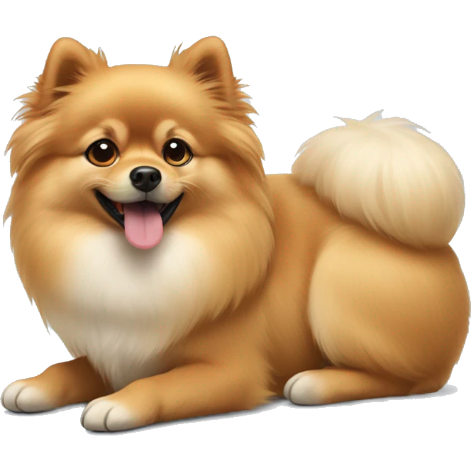 lying down pomeranian-spitz mix  emoji