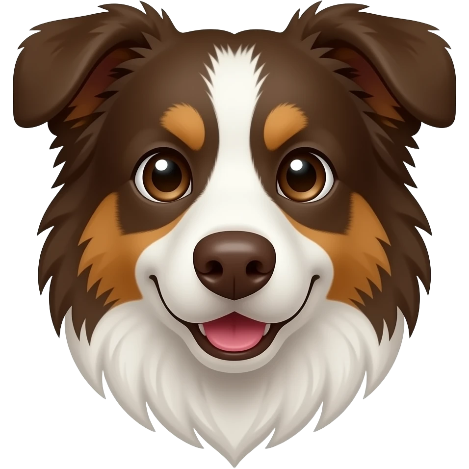 border collie with chocolate solid face emoji