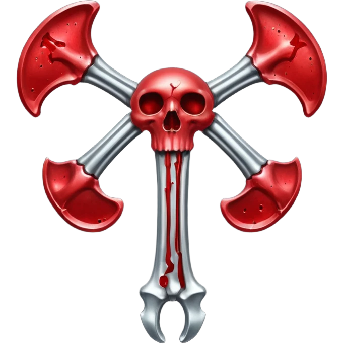 metallic anatomic bones with blood, steel texture, dark dramatic tone, minimal details emoji