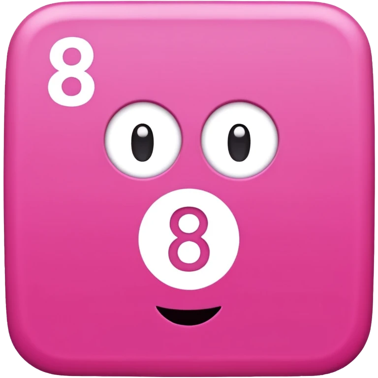 Pink square shaped character with a means it's numberblocks eight emoji