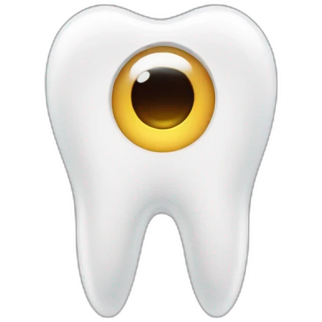 A tooth in an eye emoji
