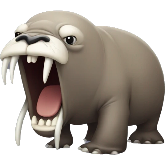 Angry walrus with big tusks emoji