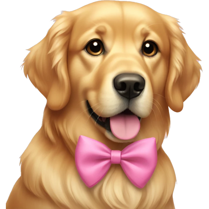 Golden retriever wearing a pink bow  emoji