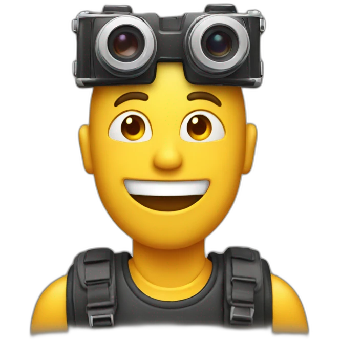 A Man With A Camera On His Head, Laughing emoji