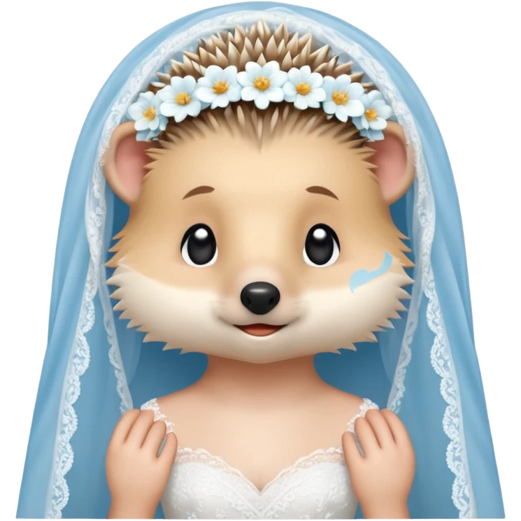 bride hedgehog blue emoji