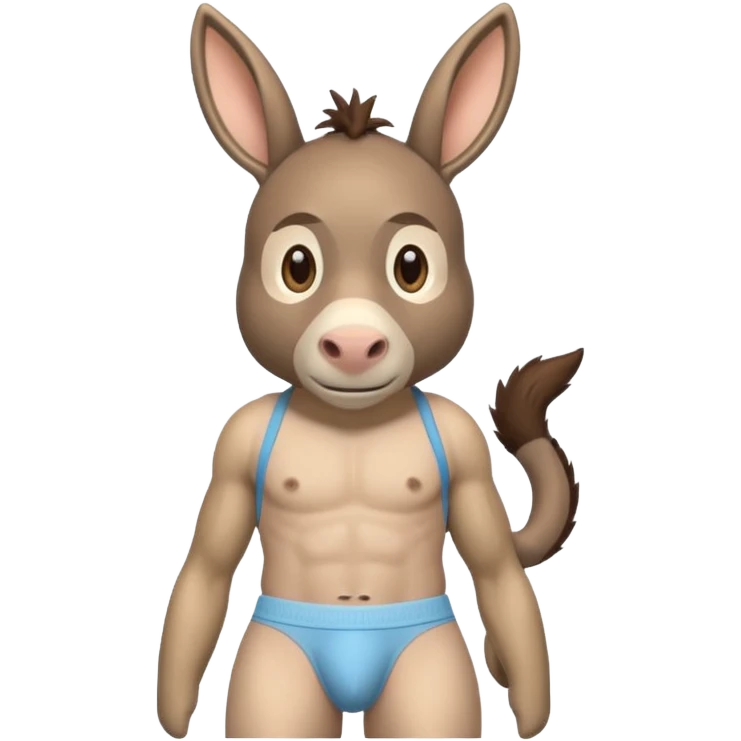 Donkey ear tail underwear jockstrap emoji