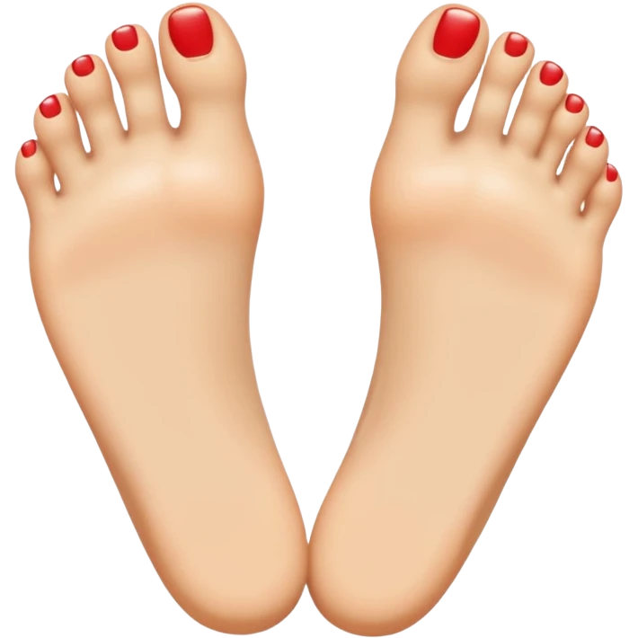 Bottom of foot big top pointing up other toes pointing down emoji