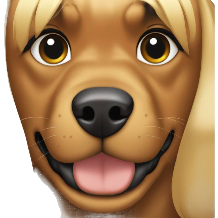 Rottweiler face with blonde hair girl emoji