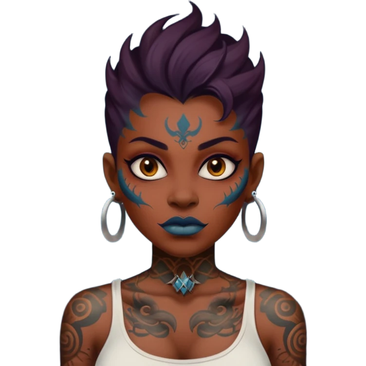 monster woman with tattoos emoji