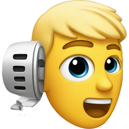 Sound waves into an ear emoji